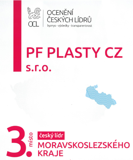 PF Plasty CZ získaly 3. místo v soutěži Český lídr Moravskoslezského kraje